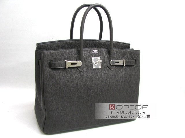 エルメス バーキン35 トゴ グラファイト(金具:シルバー) her468